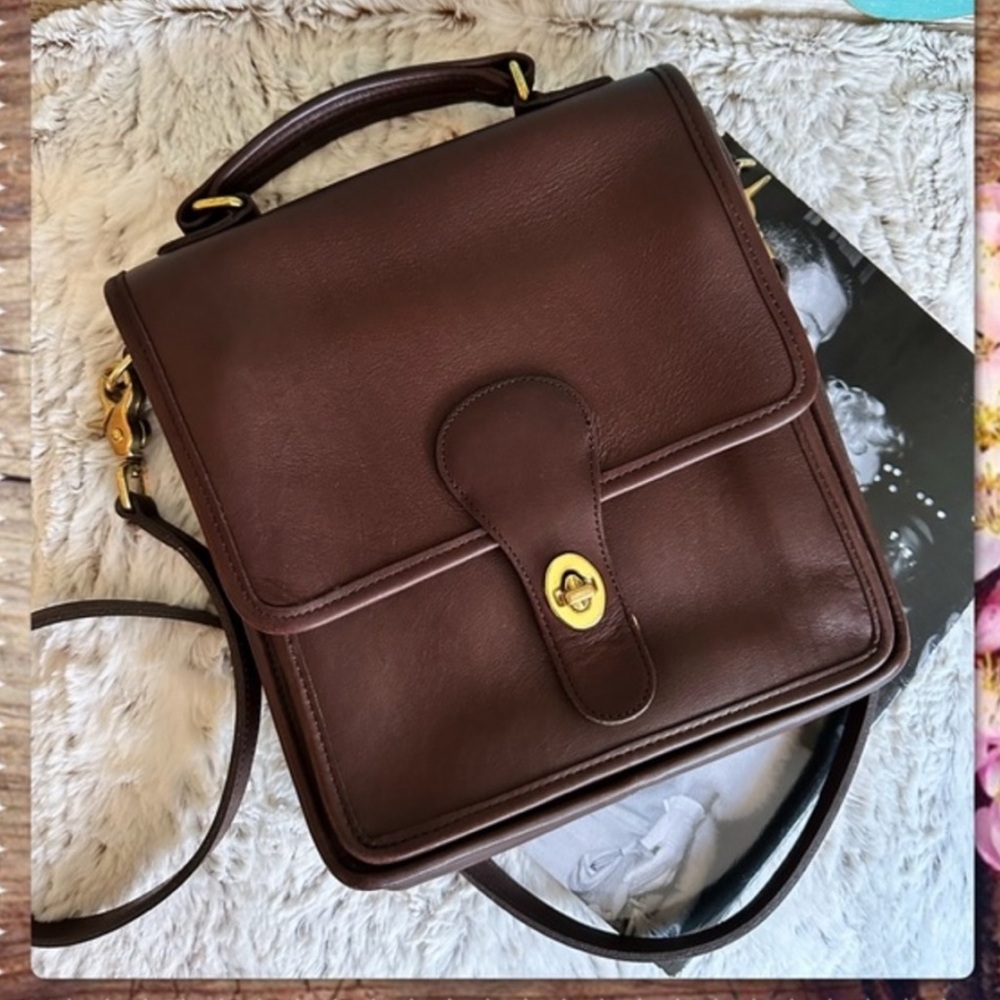 VINTAGE COACH MAHOGANY BROWN MESSENGER STATION BAG 5130 - Picture 14 of 16